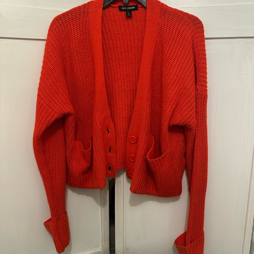 Red Sweater Cardigan